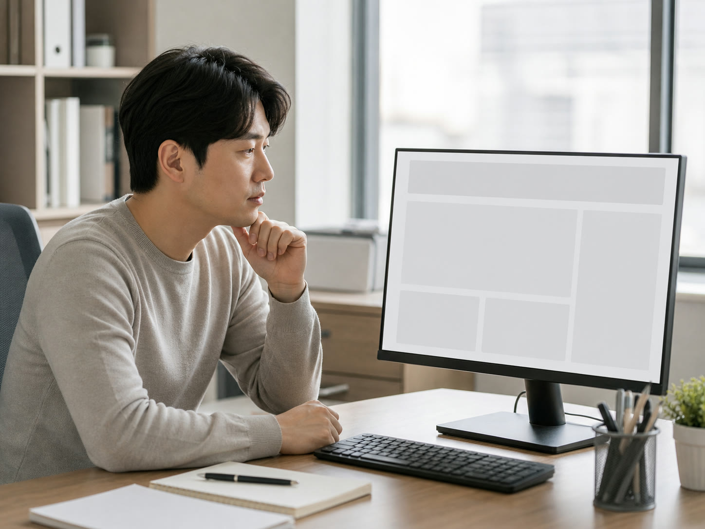 예시 이미지: 성과 화면을 보며 구매 단계별 반응을 살피는 마케터