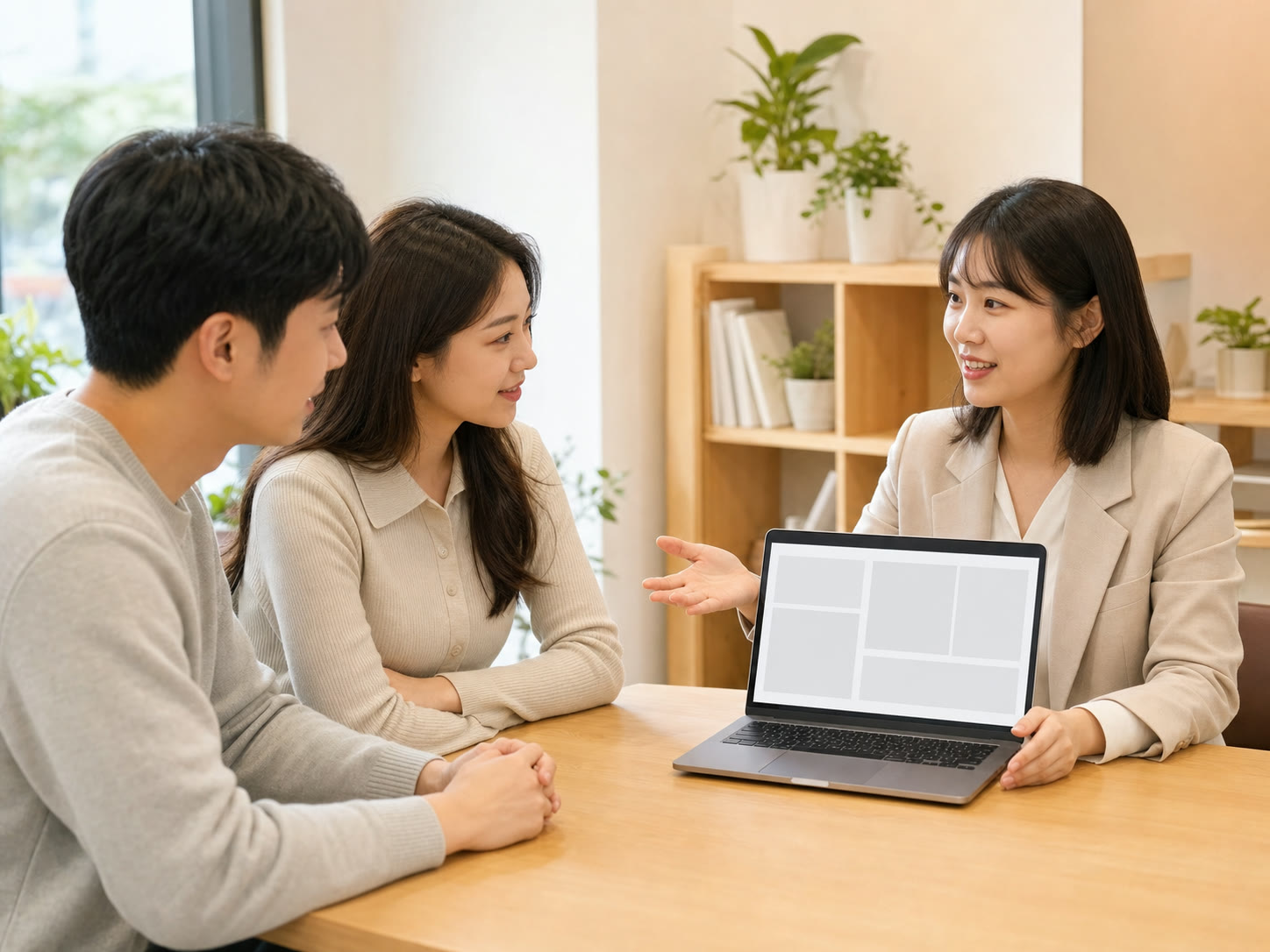 대면 교육에서 분석 화면을 보며 이야기하는 모습(예시 이미지)