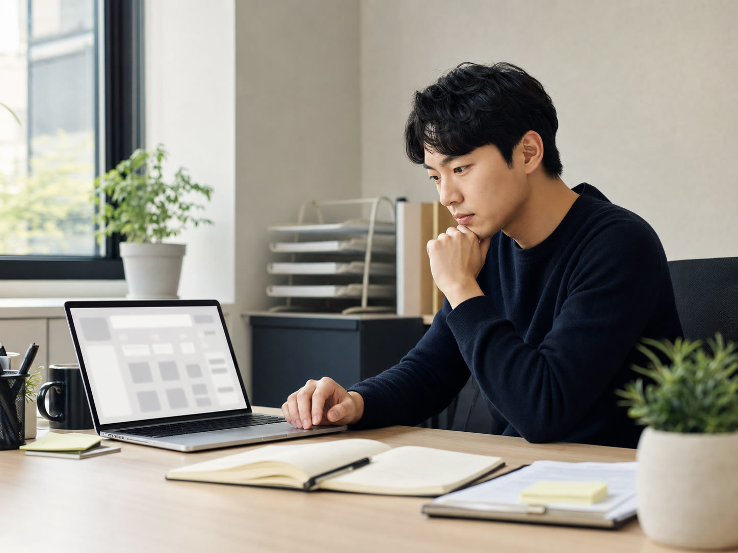 예시 이미지: 발행 일정을 확인하며 다음 콘텐츠를 고르는 모습