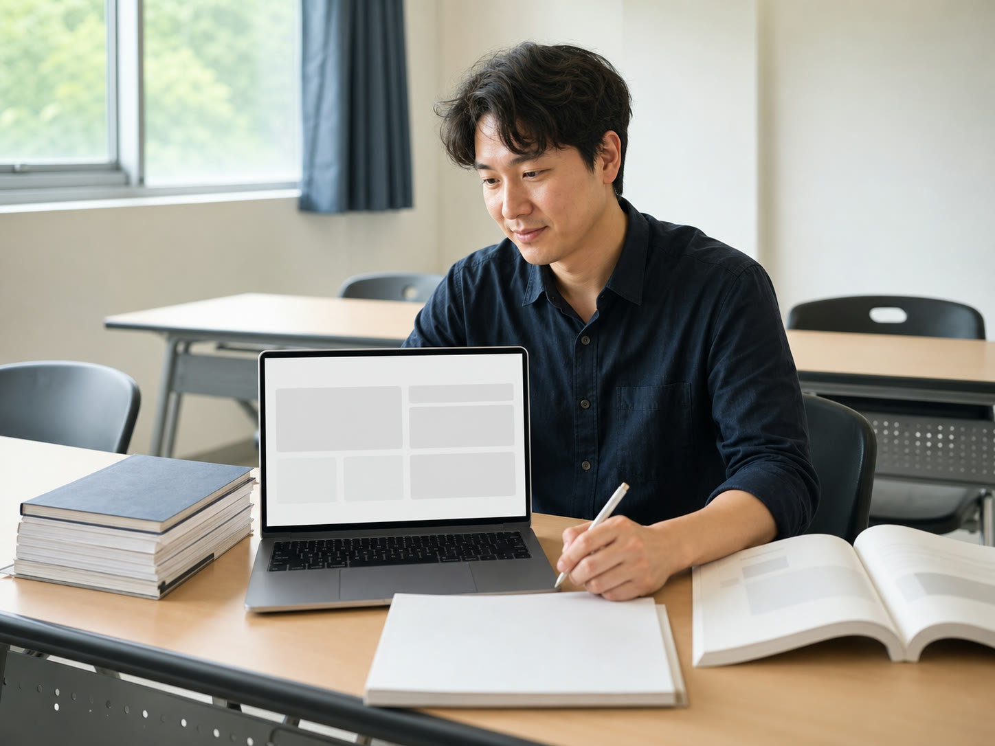 우선 문의에 차분하게 답하는 소규모 사업자의 예시 이미지