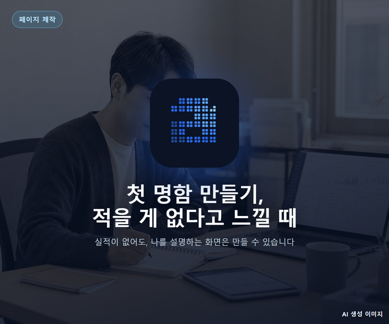 첫 명함 만들기, 적을 게 없다고 느낄 때