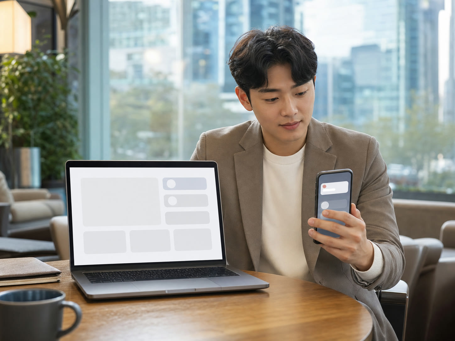 외부 일정 중 문의 알림을 확인하는 장면 예시