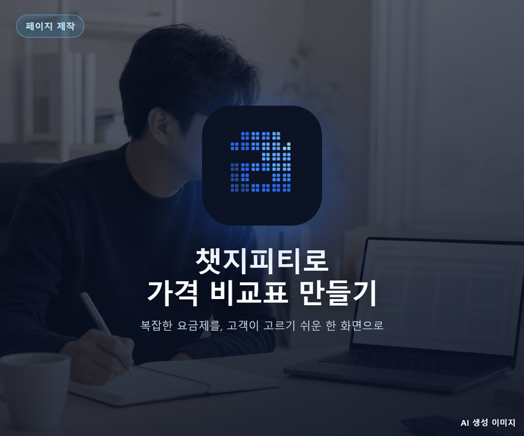 챗지피티로 가격 비교표 만들기