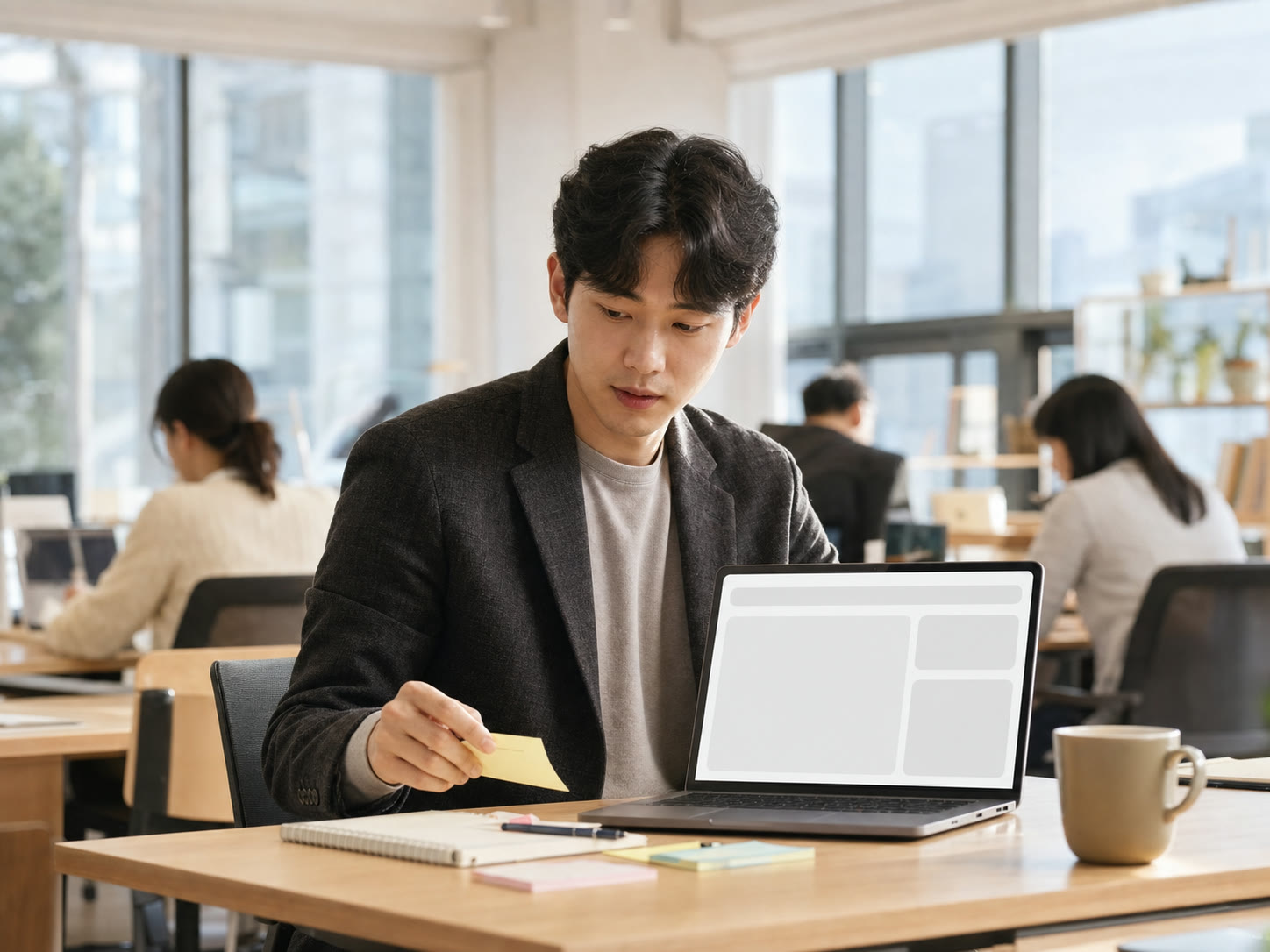 페이지 목업을 보며 질문 문구를 다듬는 예시 이미지