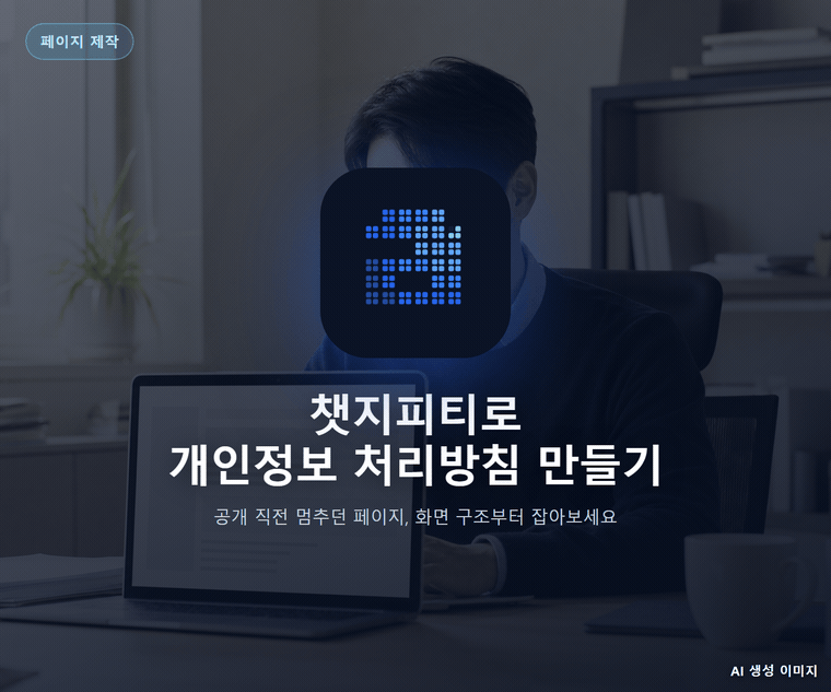 챗지피티로 개인정보 처리방침 만들기