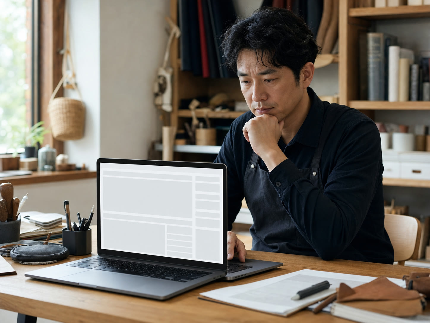 오래된 게시글의 검색 성과를 살펴보는 사장님 장면(예시 이미지)